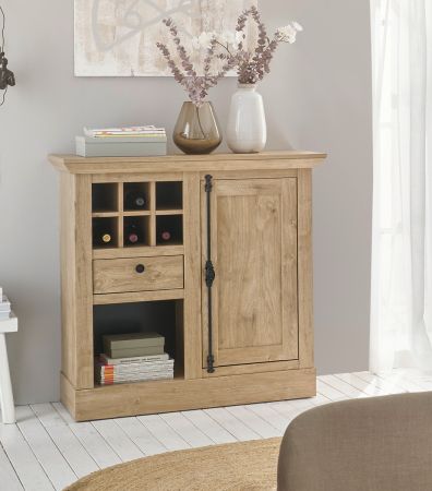 Kommode Dorset in Eiche Gold Landhaus Highboard 105 x 103 cm, Soft-Close
