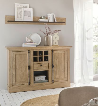 Sideboard Dorset in Eiche Gold Landhaus Kommode 152 x 103 cm, Soft-Close