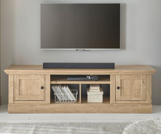 TV-Lowboard Dorset in Eiche Gold Landhaus TV Unterteil 194 cm, Soft-Close
