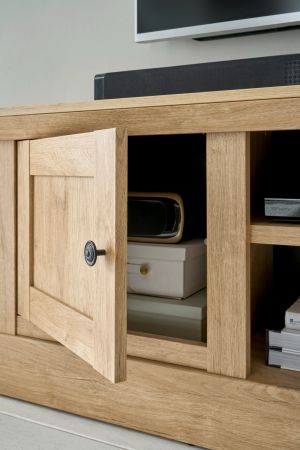 TV-Lowboard Dorset in Eiche Gold Landhaus TV Unterteil 194 cm, Soft-Close