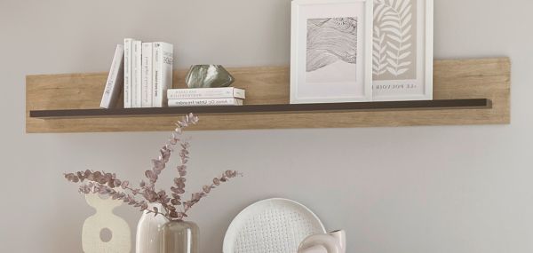 Wandboard Dorset in Eiche Gold Landhaus Wandregal 150 cm