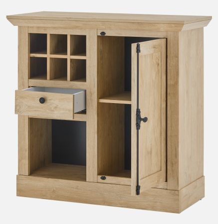 Wohnwand Dorset in Eiche Gold Landhaus Wohnkombination 4-teilig 382 cm, Soft-Close