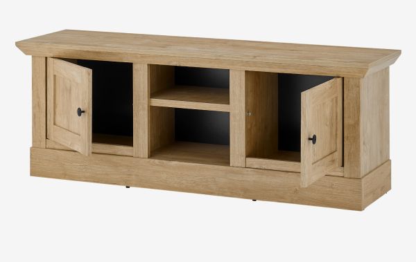 Wohnwand Dorset in Eiche Gold Landhaus Wohnkombination 4-teilig 382 cm, Soft-Close
