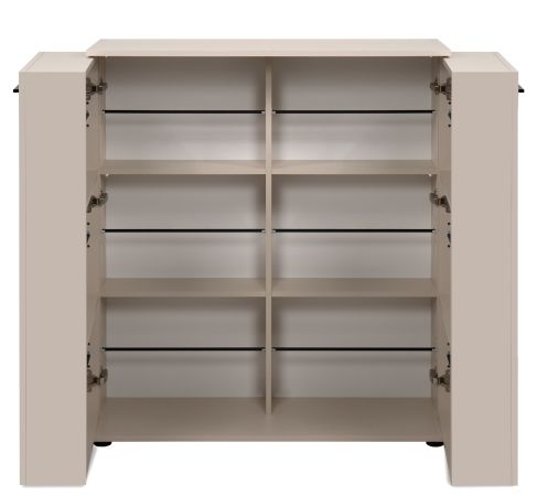 Schuhschrank Logu in Samt Bergonzoli Druck 100 x 110 cm, aufklappbar fr 24 Paar Schuhe