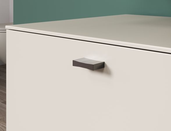Badezimmer Hochschrank Sao Paulo in Sand und Evoke Eiche Badschrank 40 x 186 cm, Soft-Close