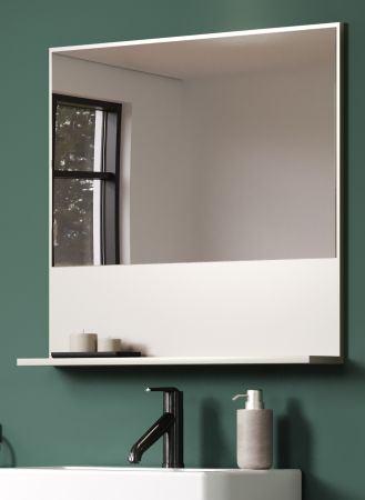 Badezimmer Spiegel Sao Paulo in Sand Badspiegel mit Ablage 80 cm