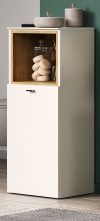 Badezimmer Kommode Sao Paulo in Sand und Evoke Eiche Badschrank 40 x 95 cm, Soft-Close