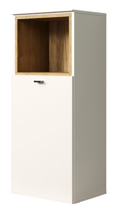 Badezimmer Kommode Sao Paulo in Sand und Evoke Eiche Badschrank 40 x 95 cm, Soft-Close
