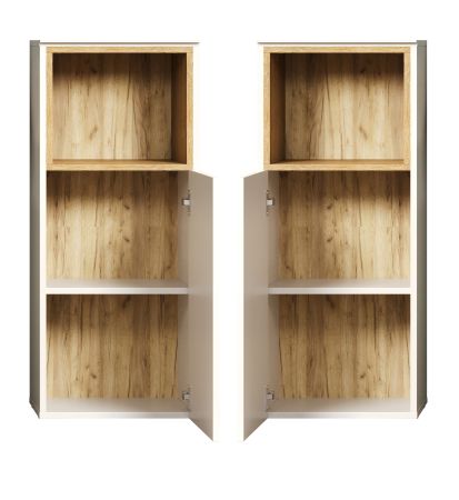 Badezimmer Kommode Sao Paulo in Sand und Evoke Eiche Badschrank 40 x 95 cm, Soft-Close