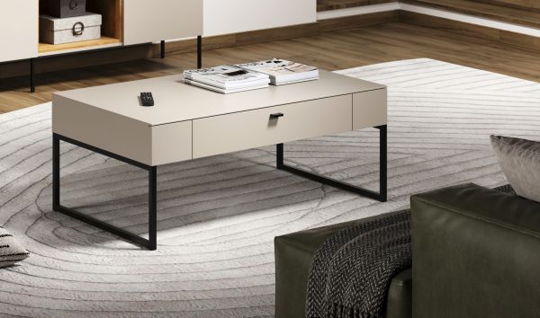 Couchtisch Sao Paulo in Sand Beistelltisch 110 cm, Soft-Close