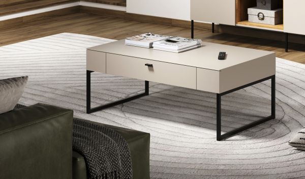 Couchtisch Sao Paulo in Sand Beistelltisch 110 cm, Soft-Close
