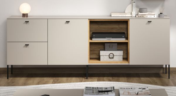 Sideboard Sao Paulo in Sand und Evoke Eiche Kommode 200 cm, Soft-Close