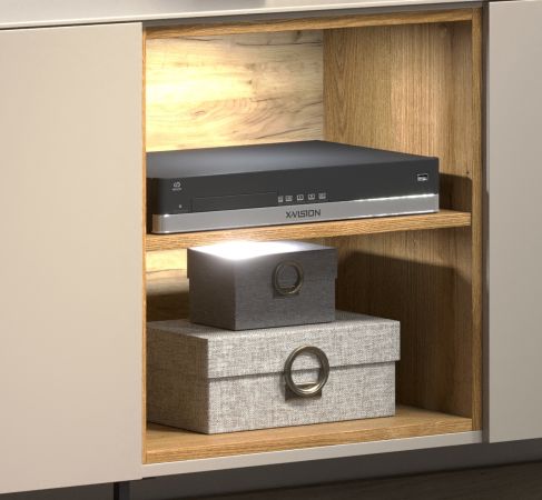 Sideboard Sao Paulo in Sand und Evoke Eiche Kommode 200 cm, Soft-Close