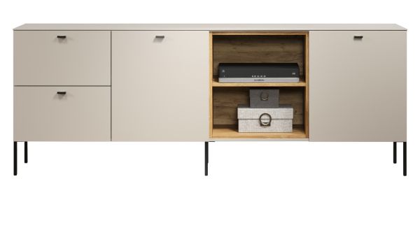 Sideboard Sao Paulo in Sand und Evoke Eiche Kommode 200 cm, Soft-Close