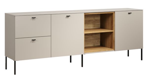 Sideboard Sao Paulo in Sand und Evoke Eiche Kommode 200 cm, Soft-Close