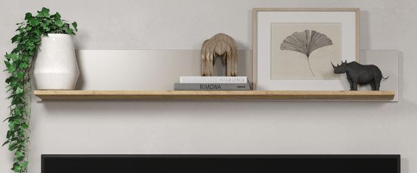 Wandboard Sao Paulo in Sand und Evoke Eiche Wandregal 140 cm