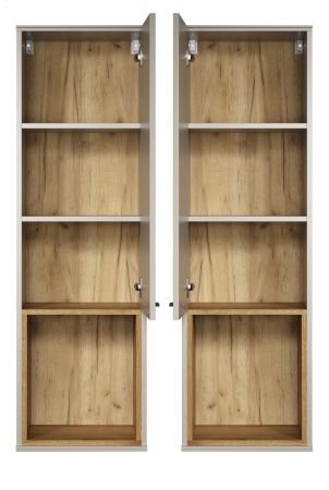 Hngeschrank Sao Paulo in Sand und Evoke Eiche Wandschrank 40 x 130 cm, Soft-Close