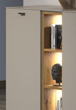 Highboard Sao Paulo in Sand und Evoke Eiche Kommode 93 x 140 cm, Soft-Close