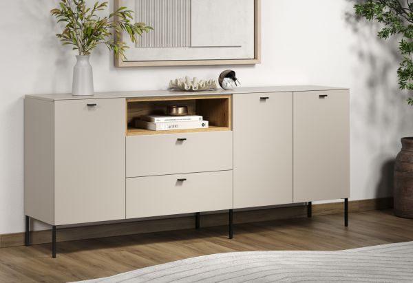 Sideboard Sao Paulo in Sand und Evoke Eiche Kommode 197 cm, Soft-Close