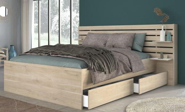 Parisot Stauraumbett Escale4 in Eiche japanisch Bett Liegeflche 180 x 200 cm