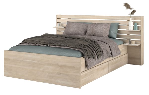 Parisot Stauraumbett Escale4 in Eiche japanisch Bett Liegeflche 180 x 200 cm