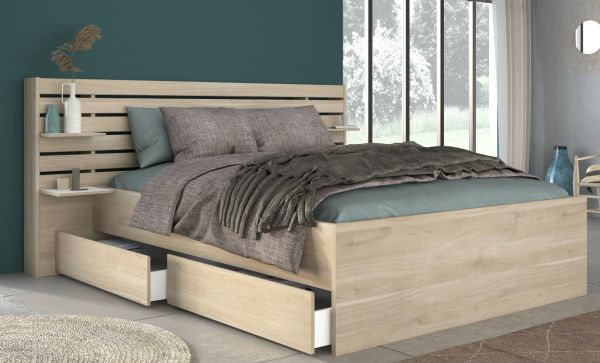 Parisot Stauraumbett Escale4 in Eiche japanisch Bett Liegeflche 180 x 200 cm