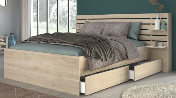Parisot Schlafzimmer komplett Set Escale28 in Eiche japanisch Bett 180 x 200 cm