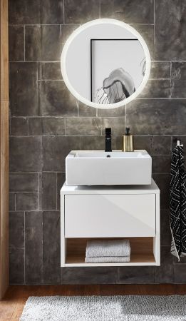 Badezimmer Spiegel Glide mit LED Beleuchtung und Touchschalter rund 60 cm