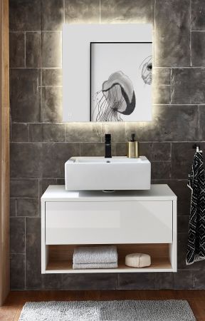 Badezimmer Spiegel Glide mit LED Beleuchtung und Touchschalter 80 cm