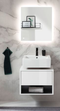 Badezimmer Spiegel Glide mit LED Beleuchtung und Touchschalter 60 cm
