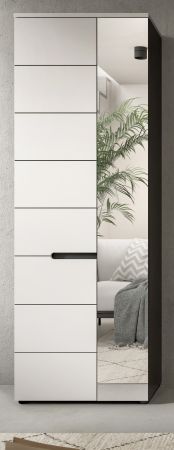 Garderobenschrank Cooper in wei und grau 65 x 190 cm mit variabler Inneneinteilung, Soft-Close