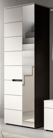 Garderobenschrank Cooper in wei und grau 65 x 190 cm mit variabler Inneneinteilung, Soft-Close