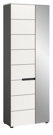 Garderobenschrank Cooper in wei und grau 65 x 190 cm mit variabler Inneneinteilung, Soft-Close