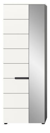 Garderobenschrank Cooper in wei und grau 65 x 190 cm mit variabler Inneneinteilung, Soft-Close