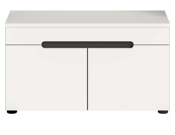 Garderobe Sitzbank Cooper in wei und grau Garderobenbank 80 cm, Soft-Close