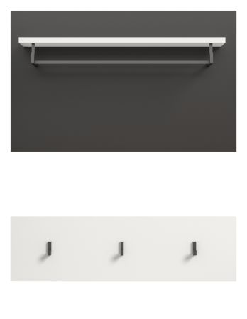 Garderobenpaneel Cooper in wei und grau Set 2-teilig 80 cm