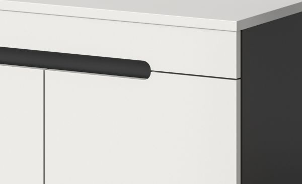 Garderobe Set 5-teilig Cooper in wei und grau 175 cm, Soft-Close