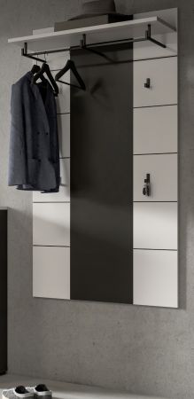 Garderobenpaneel Cooper in wei und grau Wandgarderobe 80 x 141 cm