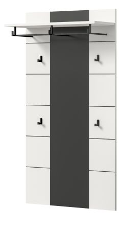 Garderobenpaneel Cooper in wei und grau Wandgarderobe 80 x 141 cm