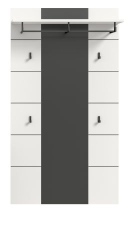 Garderobenpaneel Cooper in wei und grau Wandgarderobe 80 x 141 cm