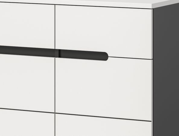 Garderobe Set 3-teilig Cooper in wei und grau 180 cm, Soft-Close