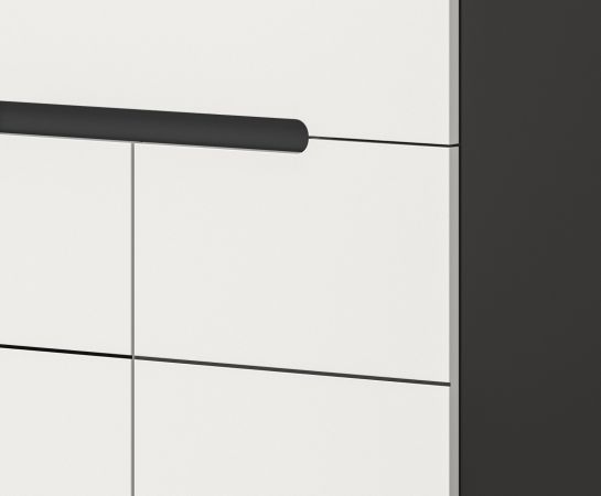 Garderobe Set 3-teilig Cooper in wei und grau 140 cm, Soft-Close