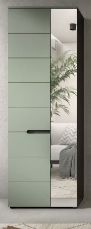 Garderobenschrank Cooper in salbei und grau 65 x 190 cm mit variabler Inneneinteilung, Soft-Close