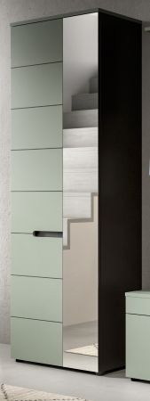 Garderobenschrank Cooper in salbei und grau 65 x 190 cm mit variabler Inneneinteilung, Soft-Close