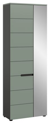 Garderobenschrank Cooper in salbei und grau 65 x 190 cm mit variabler Inneneinteilung, Soft-Close