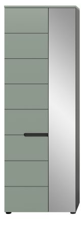 Garderobenschrank Cooper in salbei und grau 65 x 190 cm mit variabler Inneneinteilung, Soft-Close