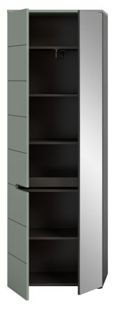 Garderobenschrank Cooper in salbei und grau 65 x 190 cm mit variabler Inneneinteilung, Soft-Close