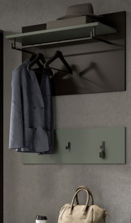 Garderobenpaneel Cooper in salbei und grau Set 2-teilig 80 cm