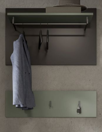 Garderobenpaneel Cooper in salbei und grau Set 2-teilig 80 cm