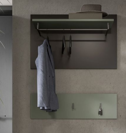 Garderobenpaneel Cooper in salbei und grau Set 2-teilig 80 cm